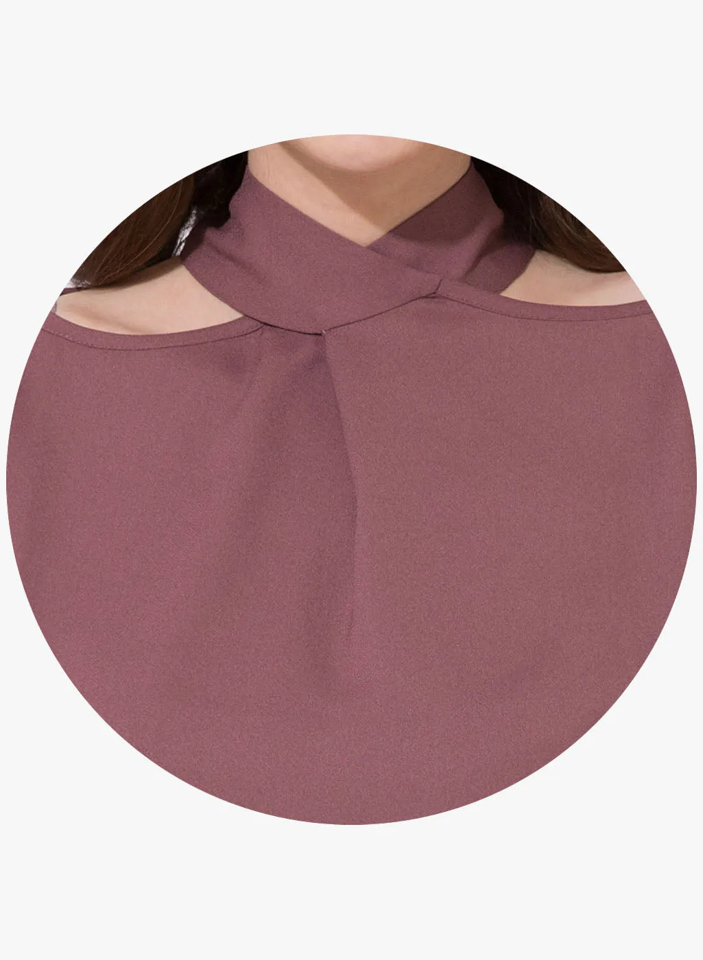 Melanie Cold Shoulder High Neck Top