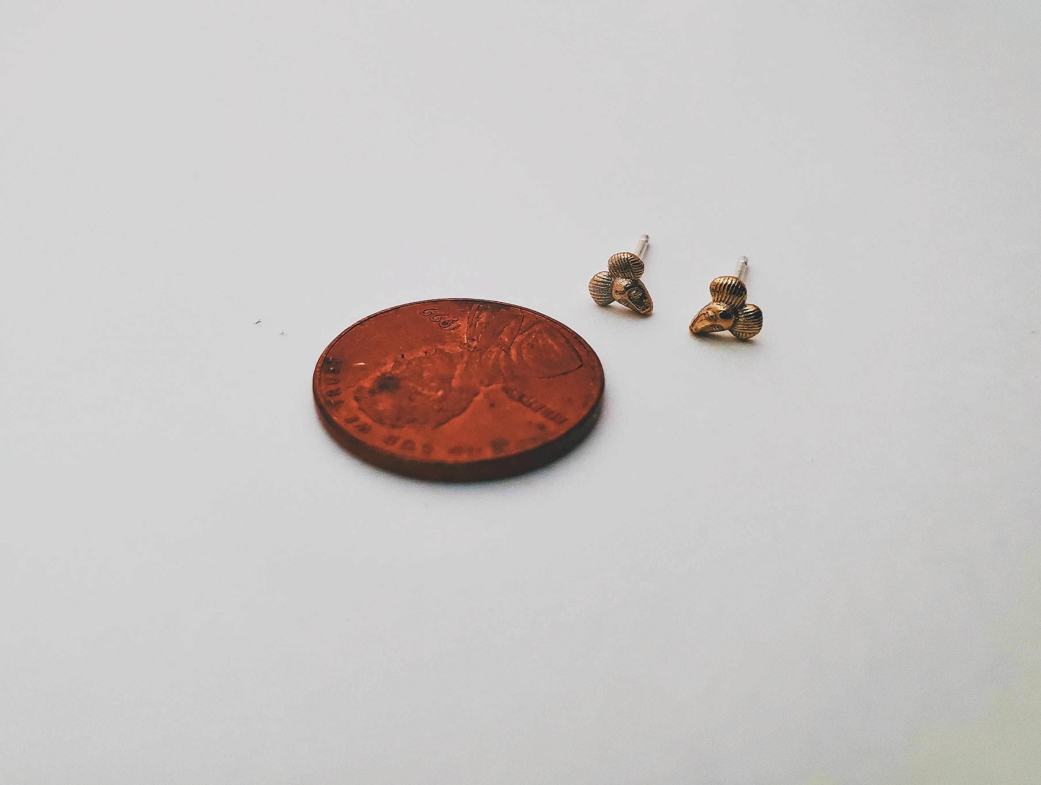 Mini Mask Studs * also in 14k *