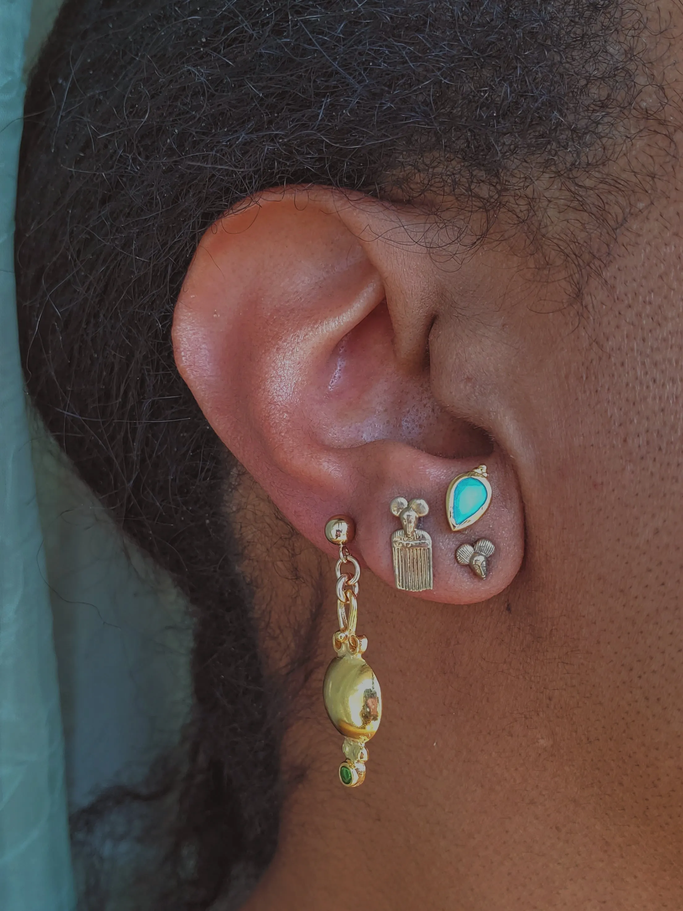 Mini Mask Studs * also in 14k *