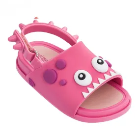 Mini Melissa Kids Boy/Girl Beach Slide Dino Sandals Shoes in Pink