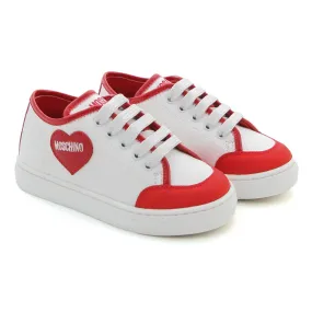 Moschino White And Red Sneaker For Baby Girls