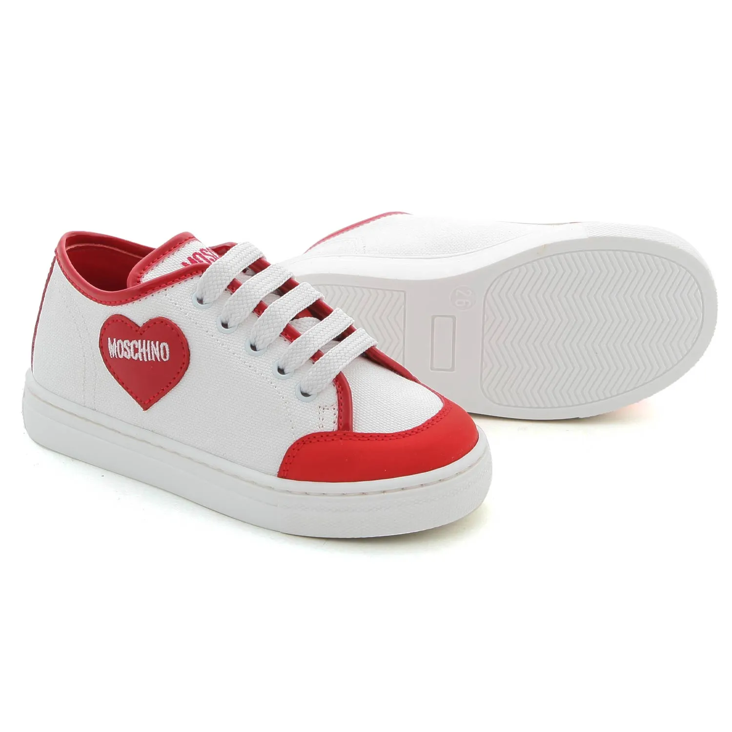 Moschino White And Red Sneaker For Baby Girls