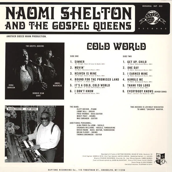 Naomi Shelton And The Gospel Queens ~ Cold World