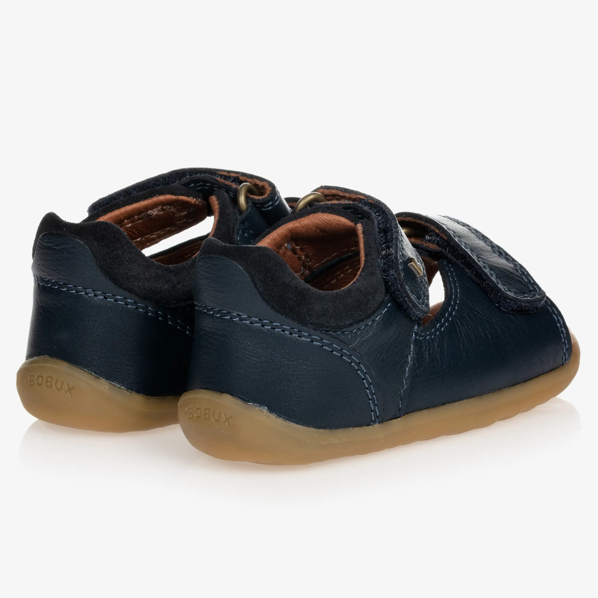 Navy Blue Leather Baby Sandals