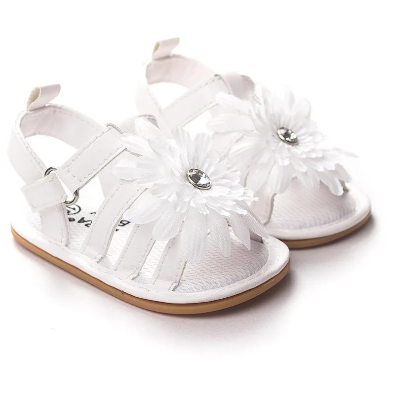 New Cute Baby Girls Sandals Princess Flowers Toddlers Kids Shoe Girl Shoes Kids First Walkers SM6