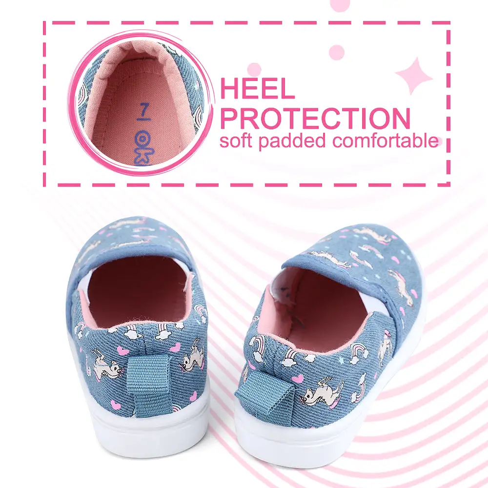 Okilol Toddler Shoes Slip On Canvas Sneakers for Girls