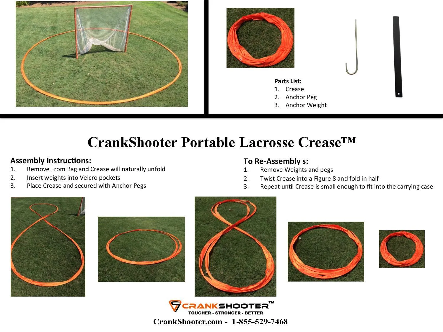 Open Box Portable Lacrosse Crease by Crankshooter - FREE SHIPPING