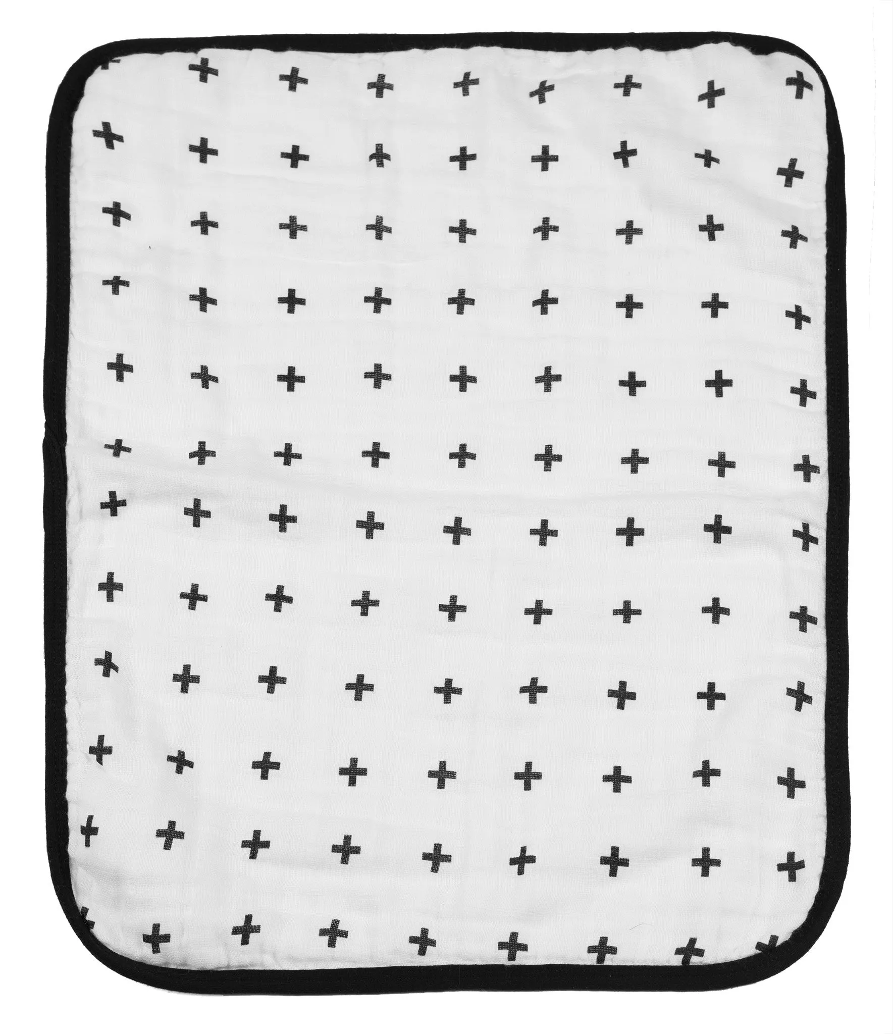 Organic Burp Cloth -  REVERSIBLE Swiss Cross + XO