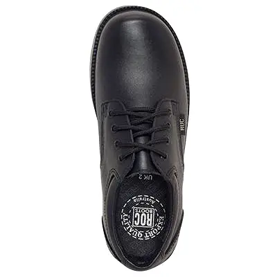 ROC BOOTS JUNIOR JUNO LACE UP TRIPLE BLACK LEATHER SCHOOL SHOE