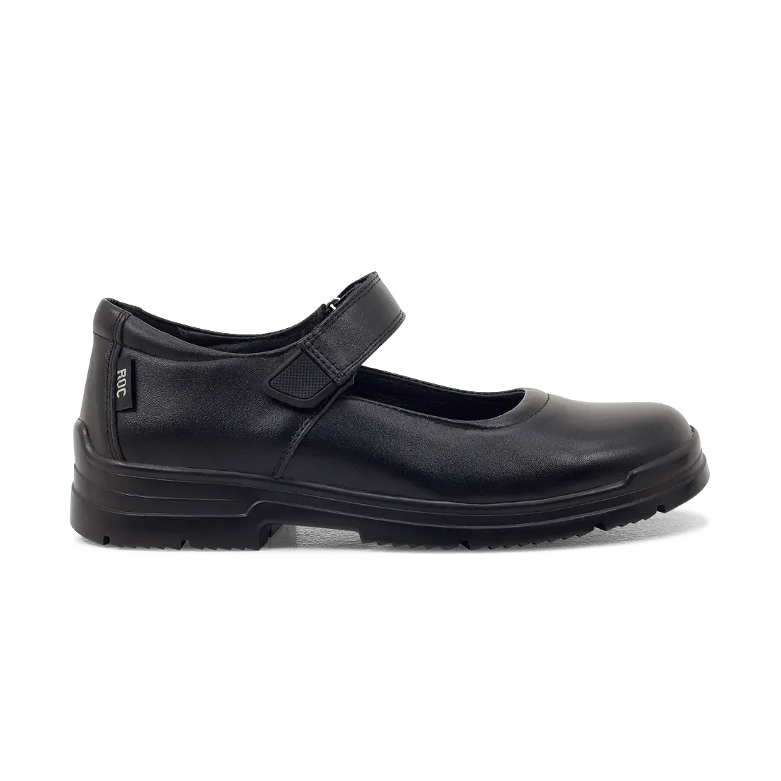 ROC BOOTS JUNIOR ROULETTE STRAP BLACK LEATHER SCHOOL SHOES