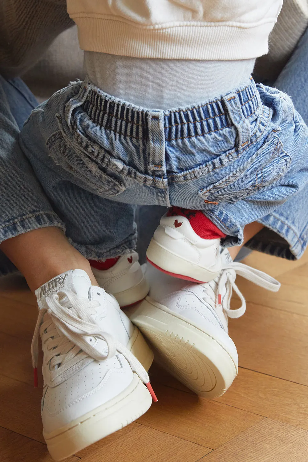 Sneaker Baby Low 'Heart' in Weiß