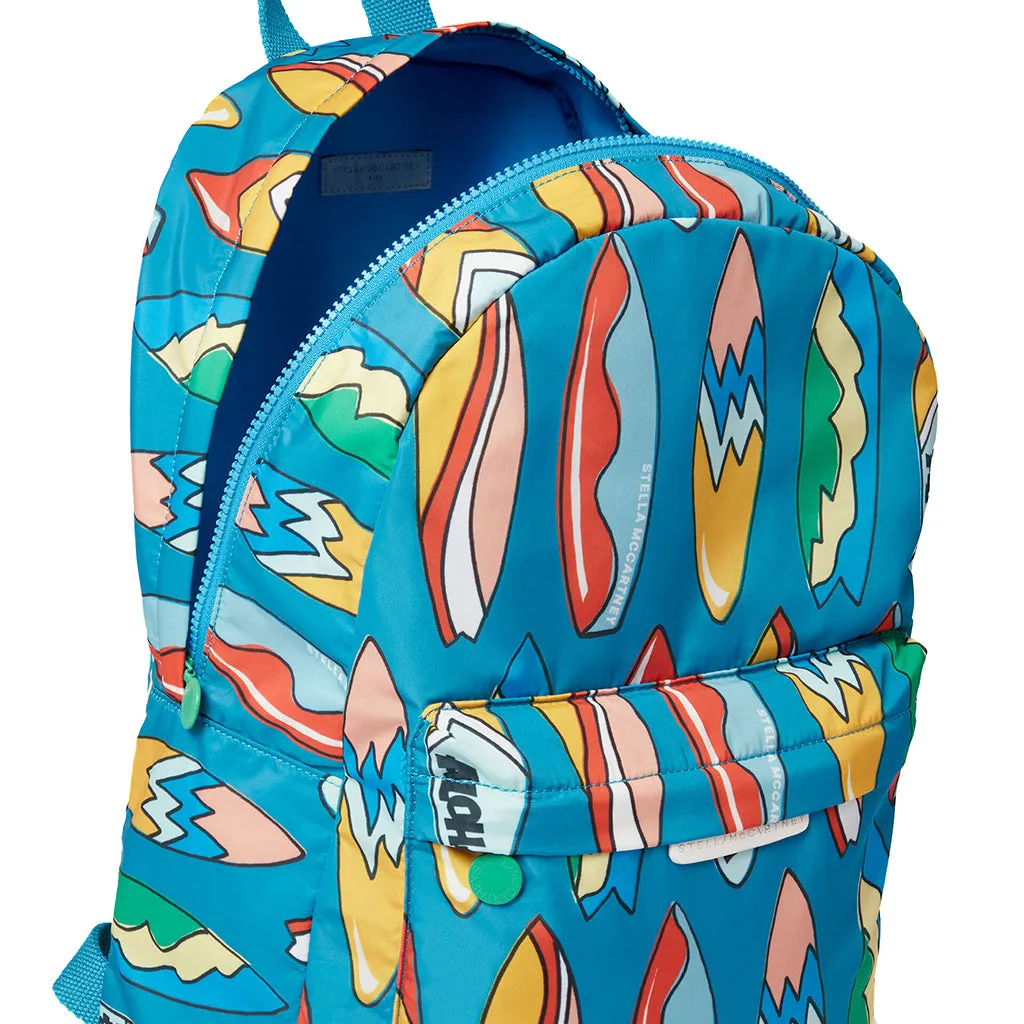 Stella McCartney Child Backpack With Surfboards Print Blue