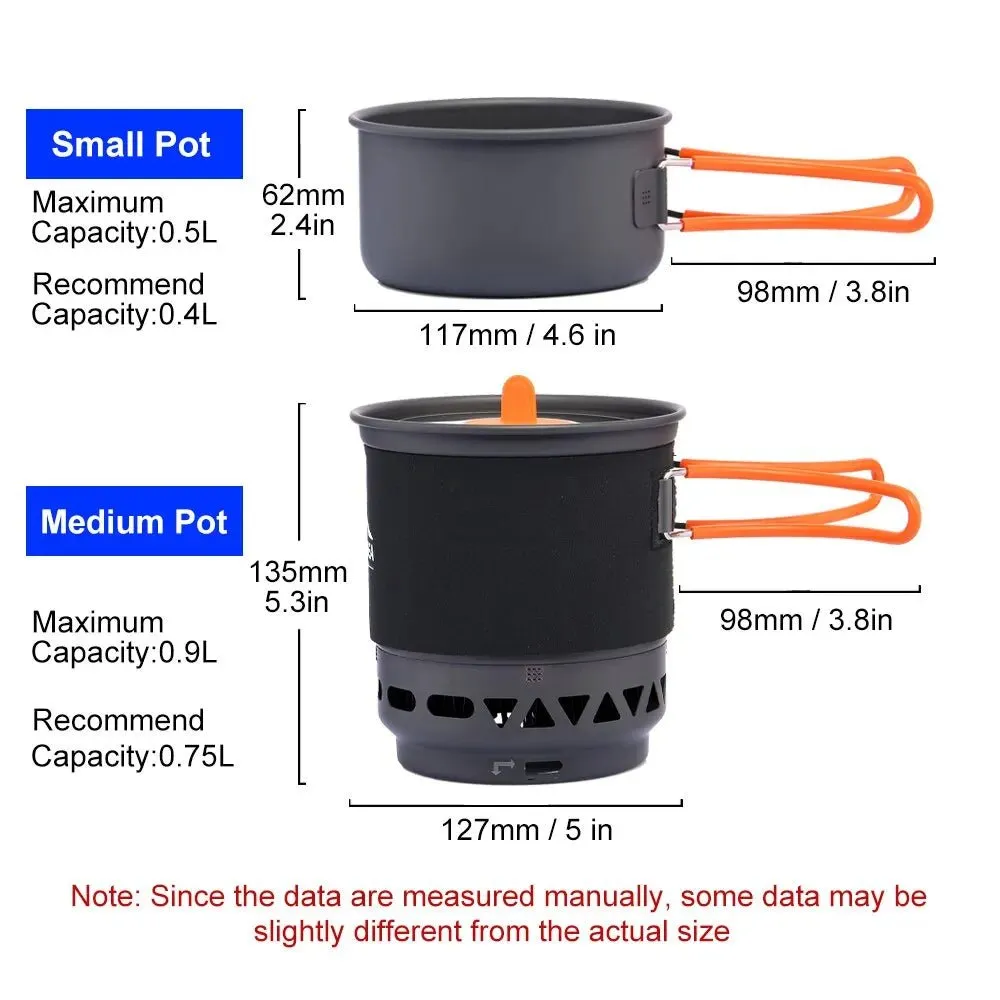 Système de cuisson, popote de camping / bivouac avec réchaud intégré 11000BTU 550g Widesea - WSJC-002