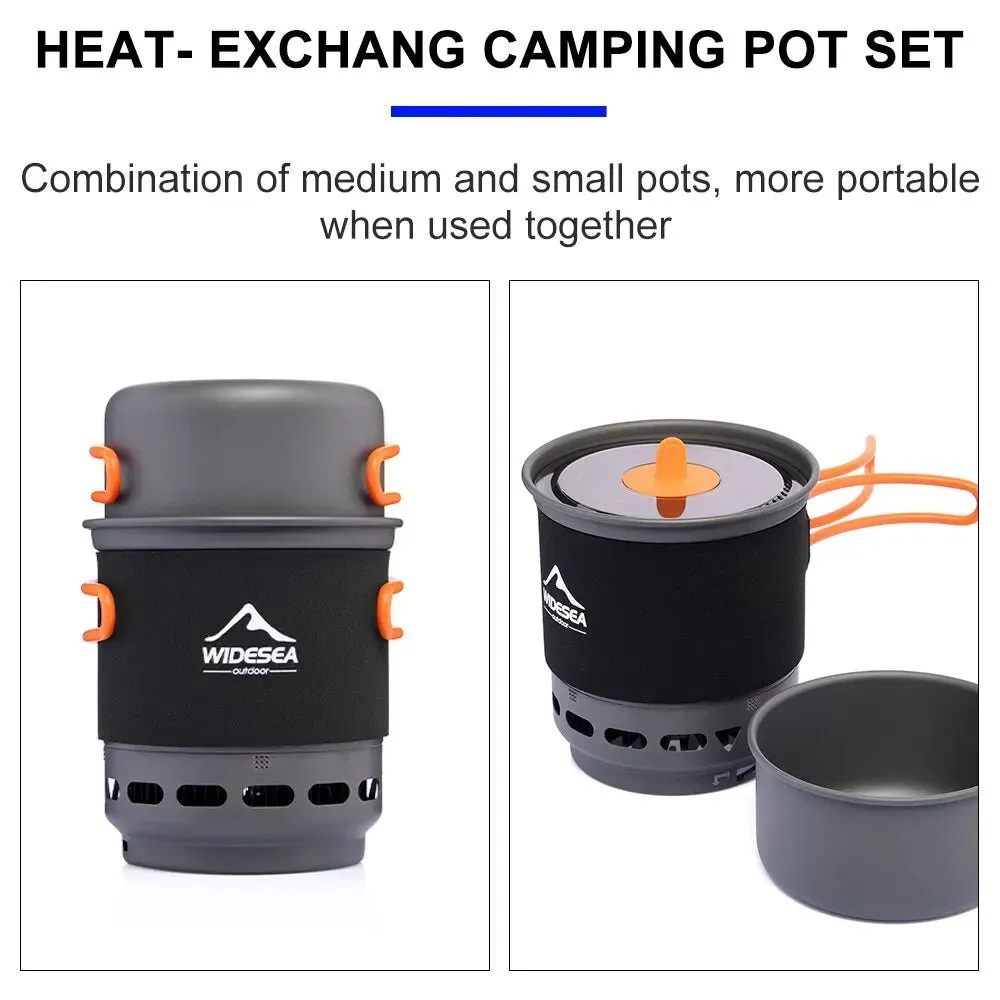 Système de cuisson, popote de camping / bivouac avec réchaud intégré 11000BTU 550g Widesea - WSJC-002