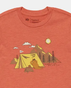 Tentree Kids Camping T-shirt In Terracotta Heather/ Mimosa