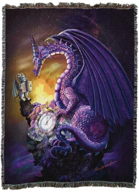 Time Dragon Amethyst Tapestry Blanket