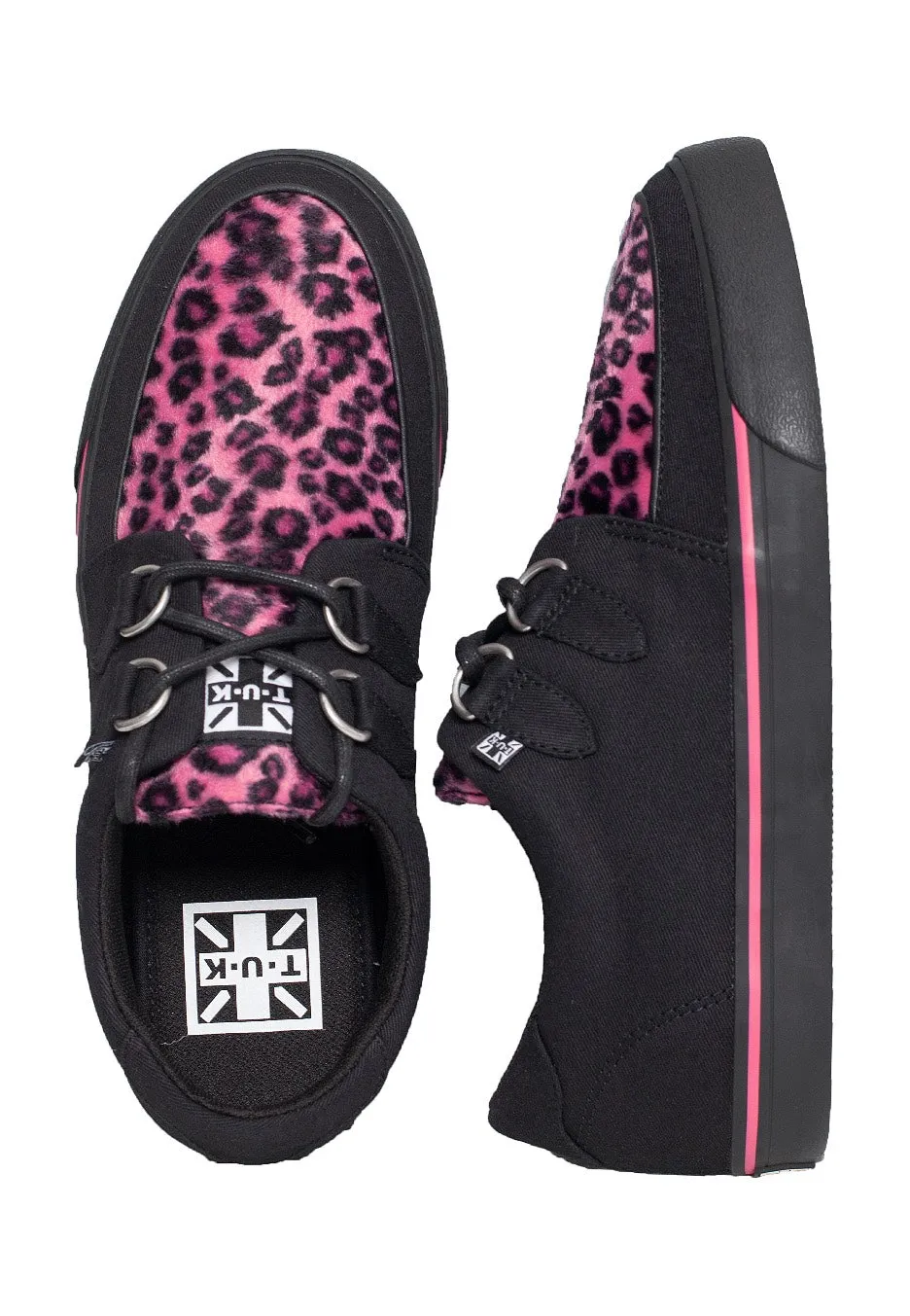 T.U.K. - VLK Creeper Sneaker Pink Leopard Vamp - Girl Shoes