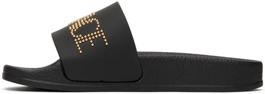 Versace Kids Black Studded Sandals